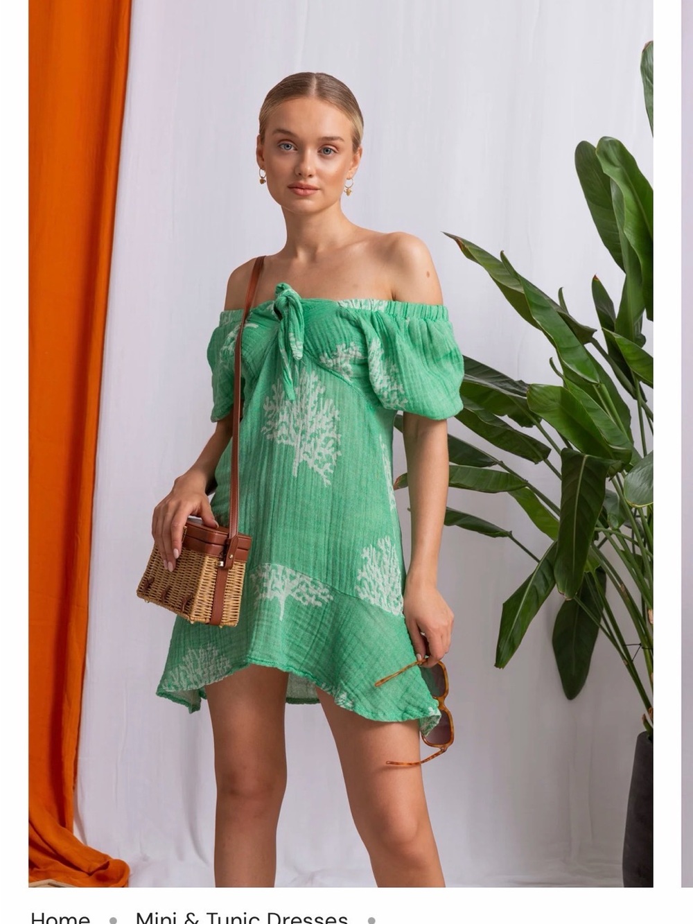 Begonville Sophie Dress with Coral/Tree Print